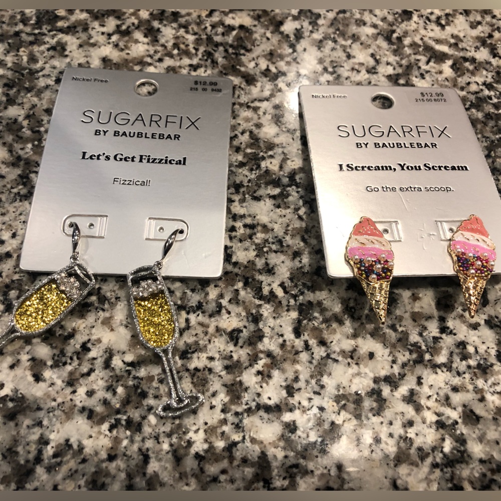 2 pairs sugar fix by baublebar earrings NWT
